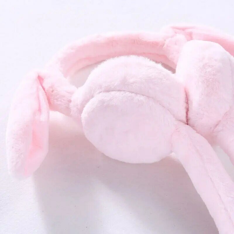 성인 어린이 겨울 귀여운 이동 가방과 두꺼운 봉제 머리띠 귀마개 토끼 귀 따뜻한 귀여운 만화 귀고리 H 후프 댄스 장난감