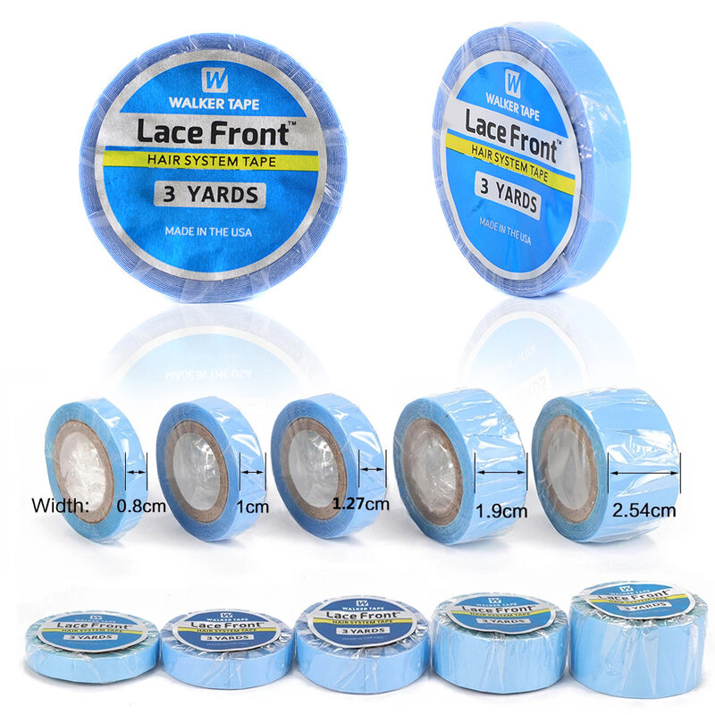 3 Yards Blue Lace Front Support Tape For Wig Double-Sided Adhesive Tape Hair Glue for Hair Extension/Lace Wig/Toupee
