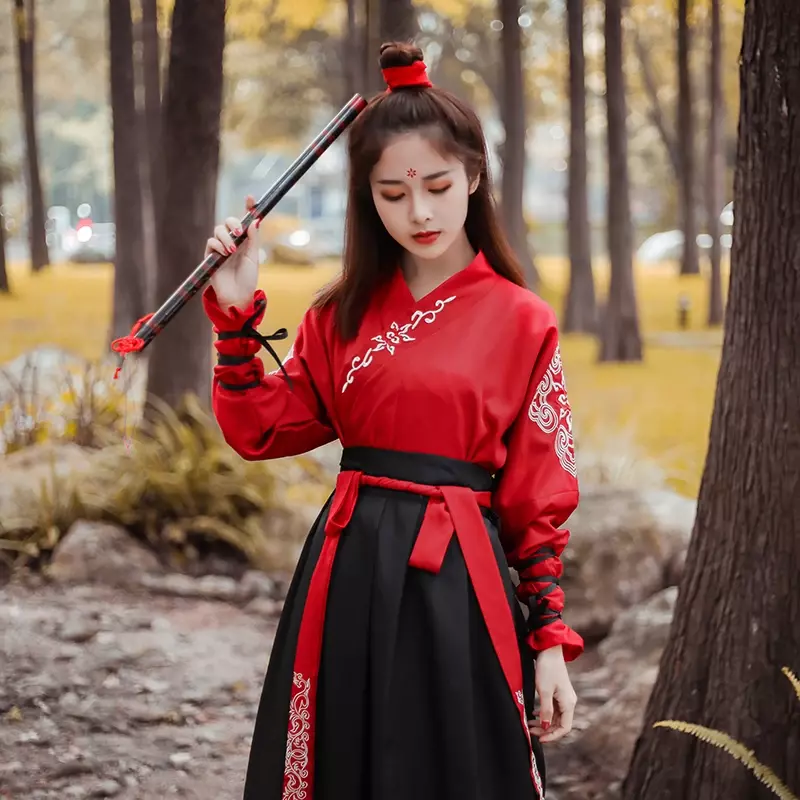Hanfu المرأة تانغ سلالة الأزياء القديمة فستان Hanfu الرقص الشعبي الصيني المبارز الجنية التقليدية Hanfu Hombre تأثيري