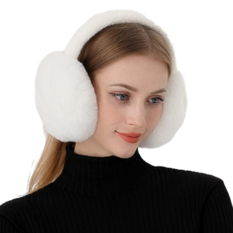 Opvouwbare pluche oorbeschermers voor dames Warme oorwarmers Koud weer Oorbeschermende harige oorkleppen voor buitenactiviteiten