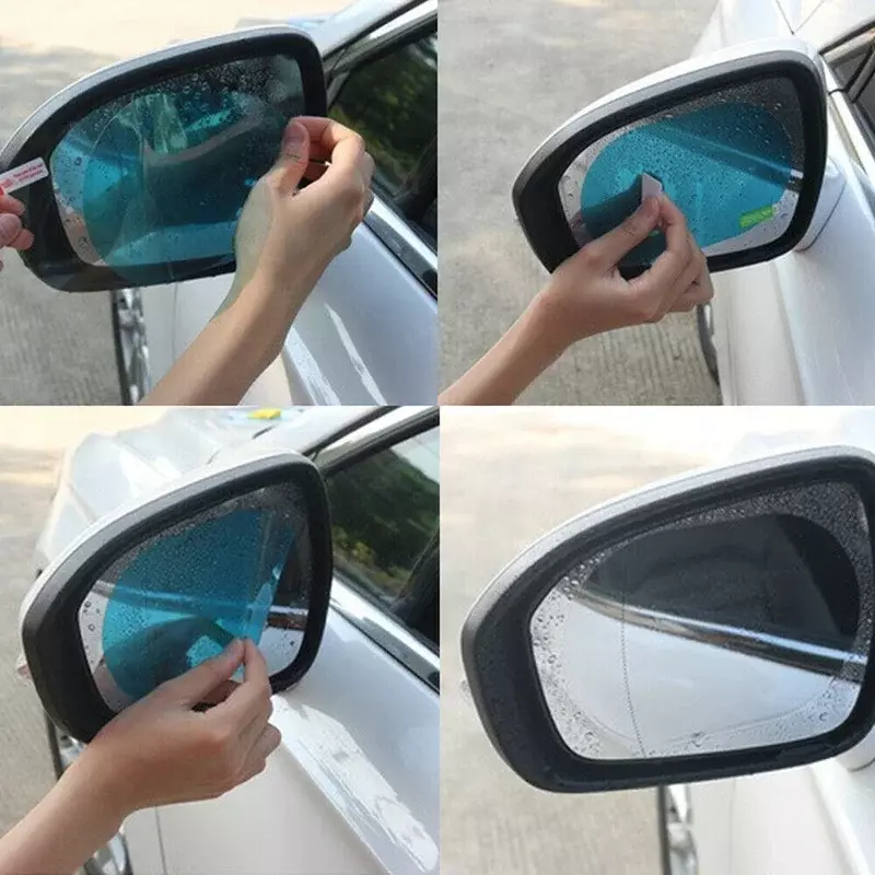 Pegatina para espejo retrovisor de coche, película a prueba de lluvia, visión clara en días lluviosos, 2 piezas
