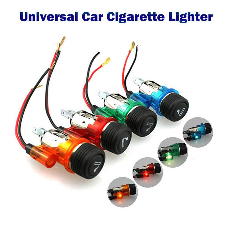 12V 120W car cigarette lighter socket female socket modification cigarette lighter assembly with light marine power socket