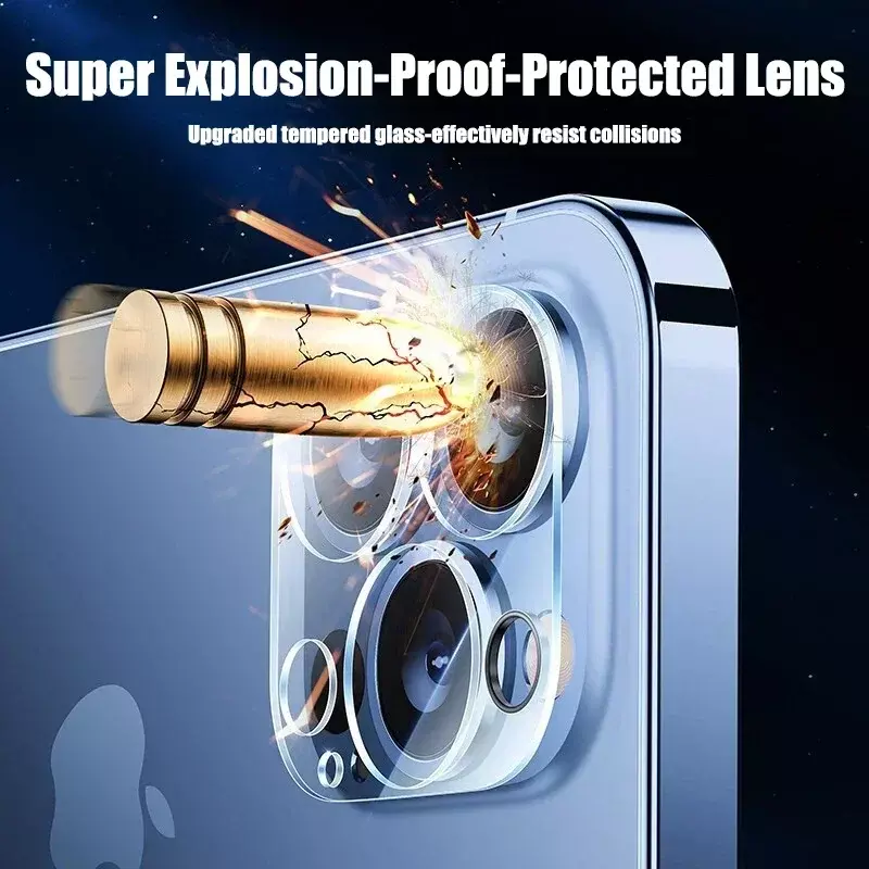 Protector de cristal para lente de cámara, vidrio templado para iPhone 11, 12, 13, 14, 15 Pro Max, 15, 12, 13, 14 Pro, 4 unidades