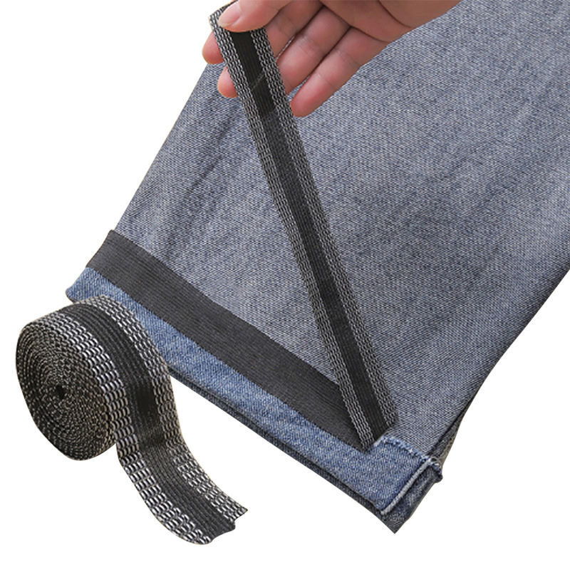 Celana Berperekat 1-5M Celana Iron-On Pant Tepi Pendek Stiker Jeans Celana Panjang Hem Tape Patch No Sew Hemming DIY Kain Jahit