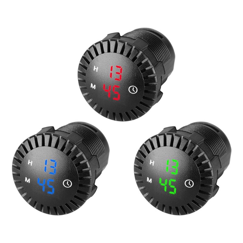 Đồng hồ hiển thị đèn LED ô tô Đồng hồ đo đồng hồ kỹ thuật số mini 12V/24V cho cảm ứng cho ô tô Motorc AOS