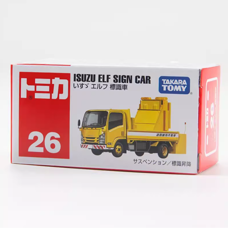 Takara Tomy Tomica No.26 ISUZU tanda ELF kendaraan mobil Diecast Model Metal koleksi mainan 228080
