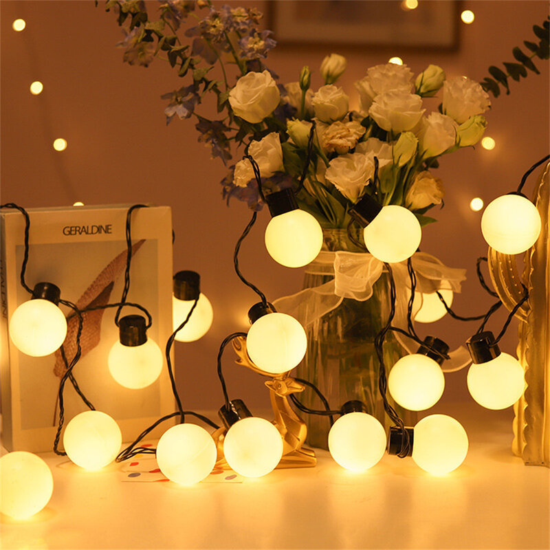 5M 20LED Globe Festoon String Lights Garland Lights Waterproof Connectable for Outdoor Fairy Lights New Year Christmas Decor