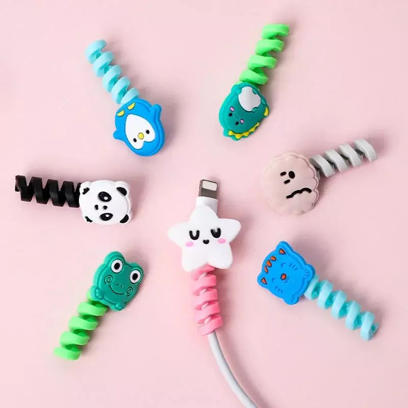 New Cartoon Animal Cable Protector Usb Line Earphone Cable Protector Charger Cartoon Bite Data Line Protectors Cable Organizer