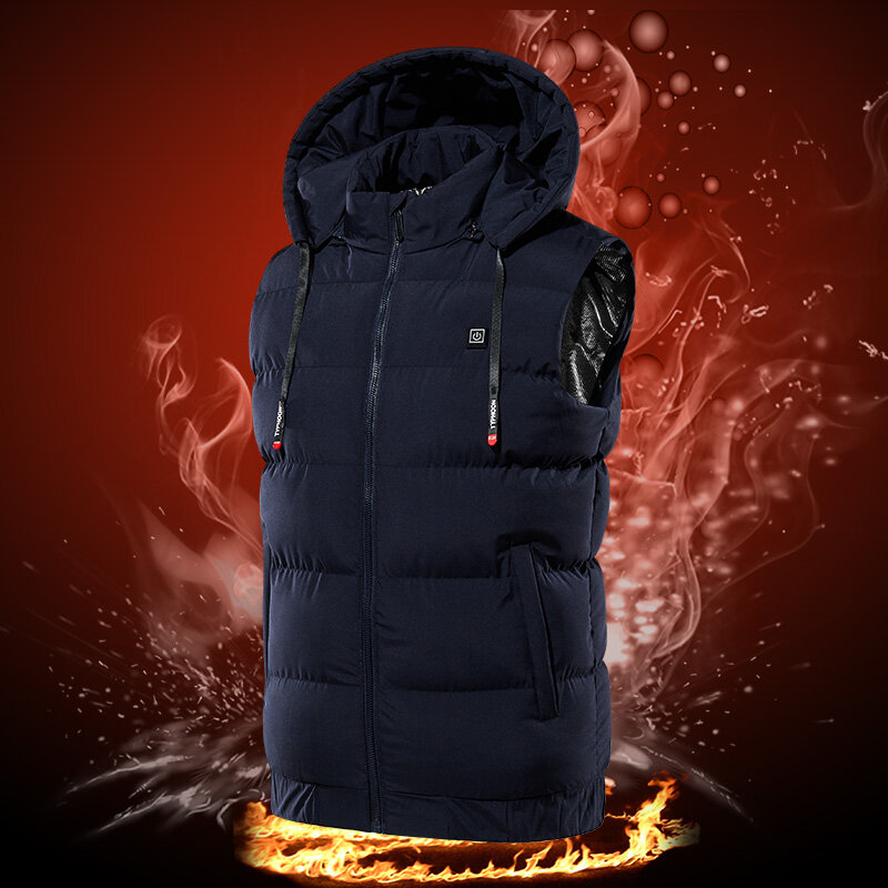 Hot Winter Men Women 9 Areas Heated Waistcoat Outdoor Electric Intelligent Thermal Coat Stylish Hiking Camping Heatable Jacket