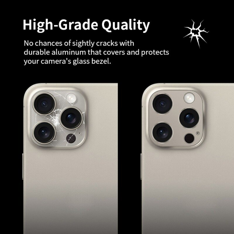 Cubierta protectora de cámara para IPhone, anillo Protector de lente de cámara trasera de Metal para Iphone 15/15 Pro, 15 Pro Max, 15 Plus