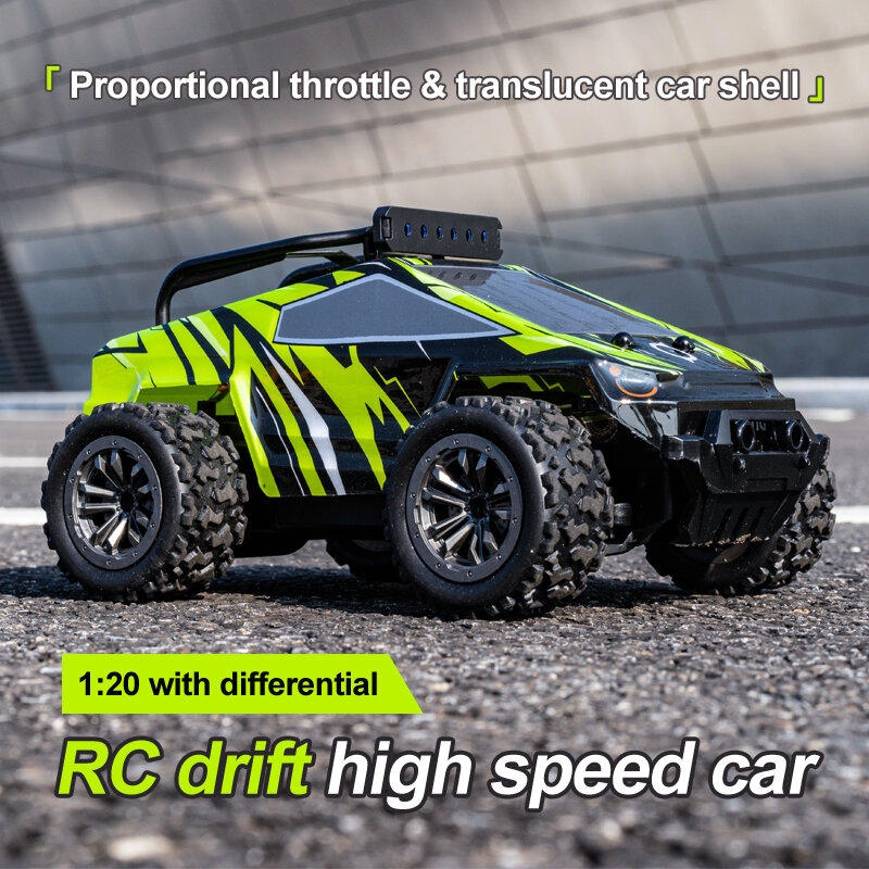 RC Mobil Kecepatan Drift 1:20 Model Skala Penuh 2.4G Remote Control Nirkabel Tahan Jatuh Off-Road Mobil Kemudi Empat Roda Mainan Anak-anak