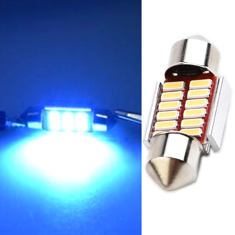 Accessori illuminazione per auto luce targa dissipazione del calore interni 36mm C5W 4014 SMD 8000K lampadine per auto DC12V
