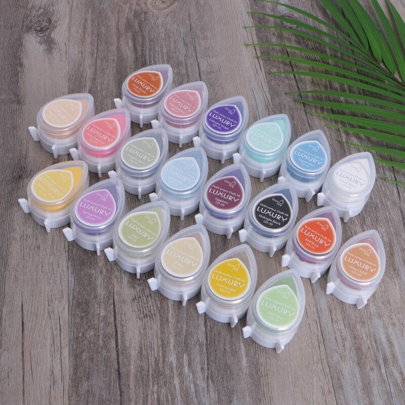 Water-drop Ink Pad Colored Finger Stamp Pigment Craft Stamper Ink Pad Easter Supplies for Student Card Making DIY Crafts
