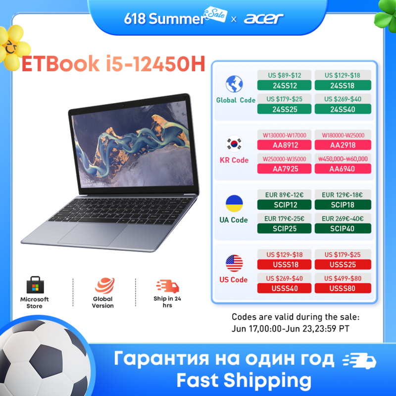 Acer Gadget Laptop ETBook Gaming Intel Laptop Core i5-12450H Notebook 512GB SSD 16GB RAM 14 "2K IPS WiFi6 Windows 11 Laptop ﻿