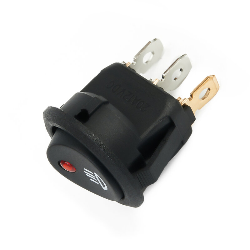 Interruptor basculante redondo de 12V, Led rojo de 23mm, Material de alta calidad, interruptor basculante de encendido y apagado, plástico ABS, Negro, Rojo, cc 12V, 20a