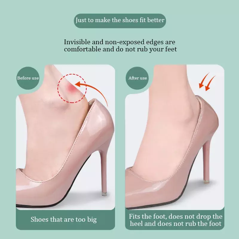 แผ่นรองส้นแผ่นปะสำหรับรองเท้าส้นสูงสำหรับป้องกันอาการปวดป้องกันการ Relief อาการปวดหลังสติกเกอร์แผ่นติดเท้าส้นอุปกรณ์เสริมปรับขนาดได้สำหรับผู้หญิง