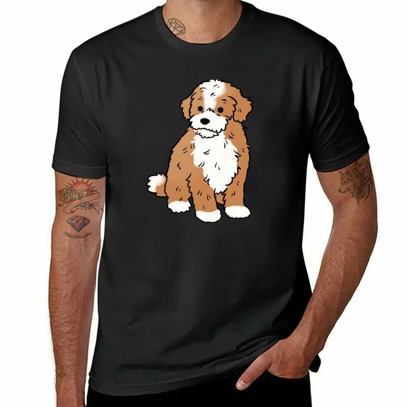 Cavapoo 귀여운 강아지 일러스트 티셔츠, 맞춤형 스포츠 팬, 한국 패션, 애니메이션 의류, 남성용 티셔츠