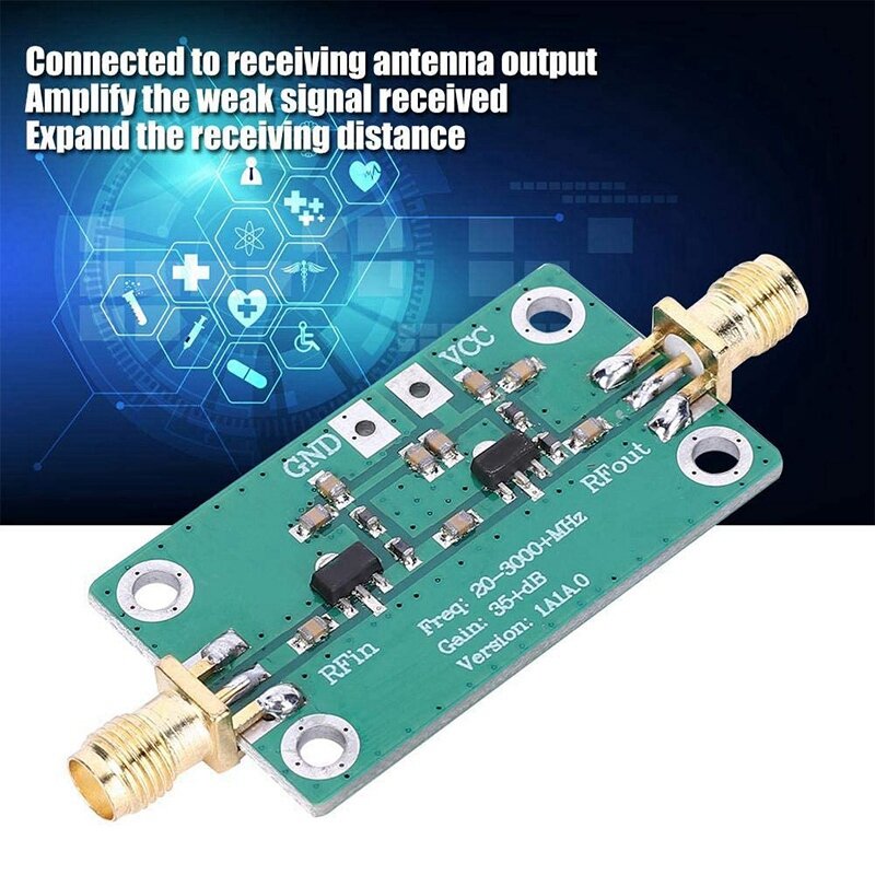 RF Signal Amplifier Module DC 3.3-6V 20-3000Mhz 35DB Amplification Gain Low Noise For Broadband