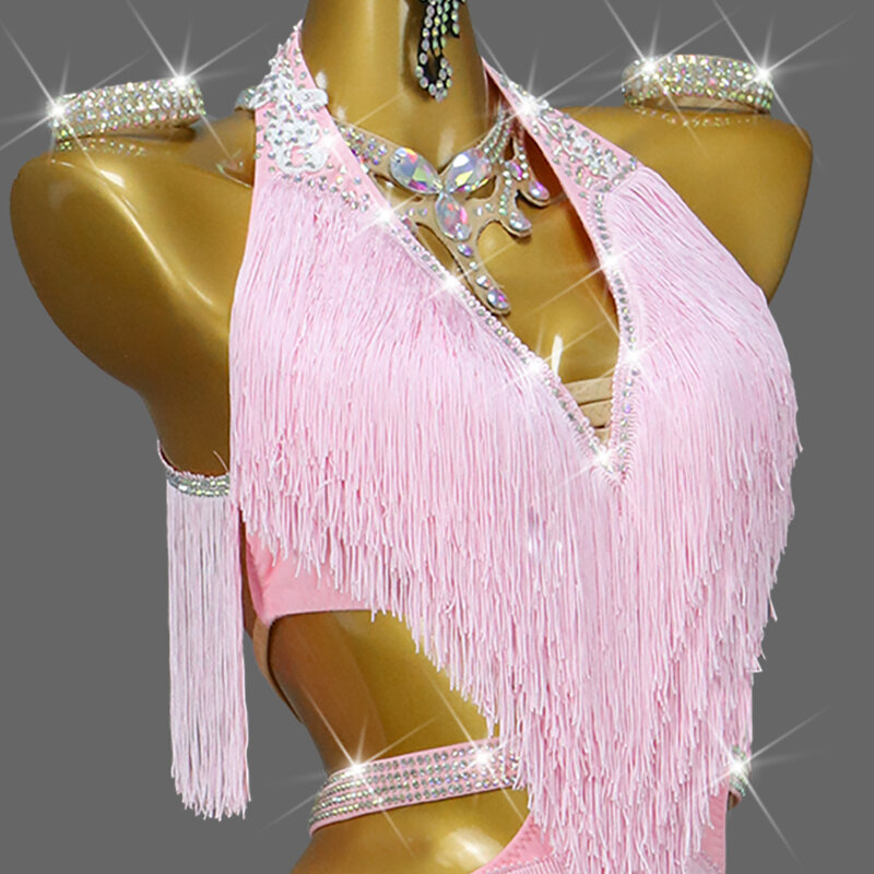 Robe de danse latine à franges pour femmes, jupe courte de Rhde fin d'année, vêtements de sport féminins, ligne de samba, sexy et professionnelle, 2024