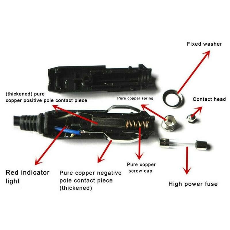 Isqueiro do cigarro do carro masculino, LED Tomada Conector, Adaptador Auto, de alta qualidade, 12V, 24V, 20A