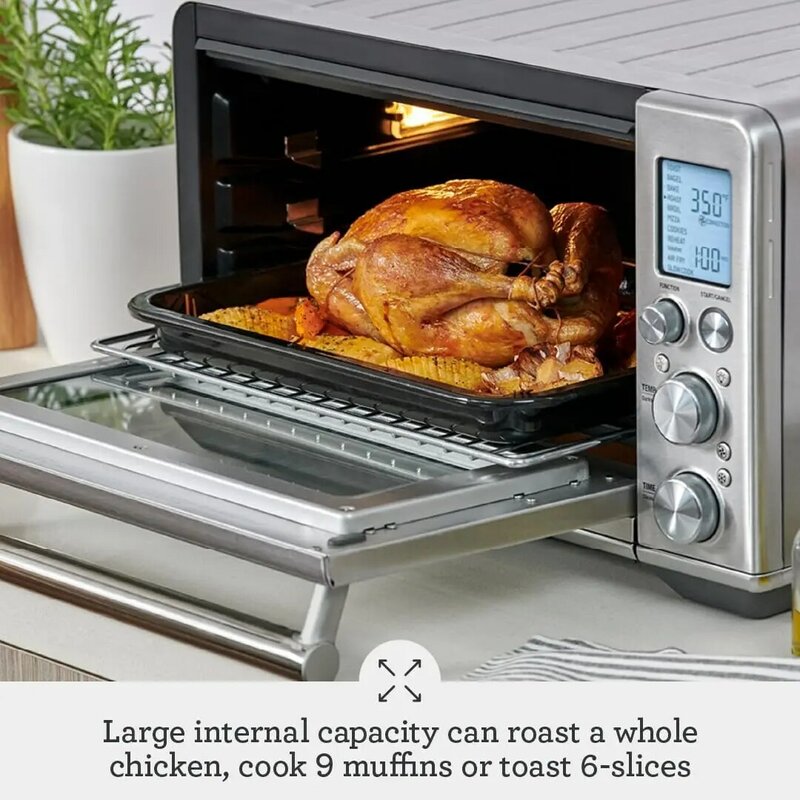 Oven pemanggang penggoreng udara pintar, Oven pemanggang roti dengan sikat tahan karat, BOV860BSS, sedang