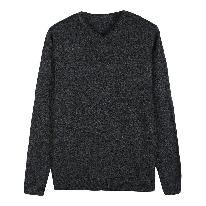 2023 Autumn New Men's V-neck Wool Sweater Business Casual Solid Color Thin Pullover Sweater Brand Clothes Blue Red Black