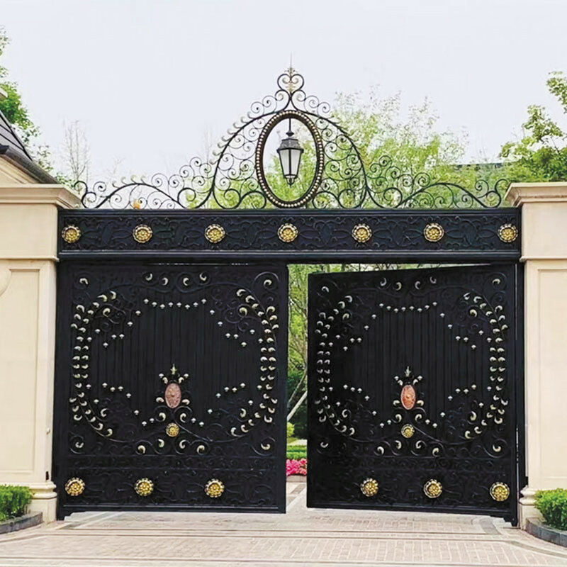 Перфорированные садовые дизайнерские вырезанные кованые железные ворота настенные решетчатые ворота конфиденциальное ограждение панели подъездные ворота на заказ