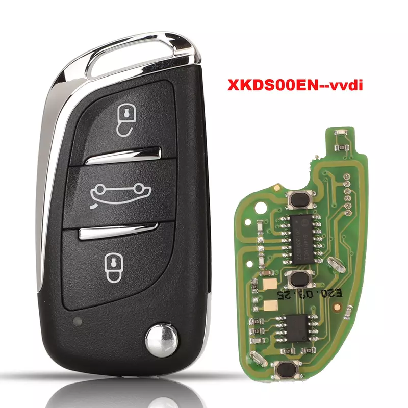 XNRKEY-mando a distancia Universal inalámbrico, cable VVDI2, 5/10 piezas, 3 botones, XK/XN/XEDS01EN, para VVDI MINI, MAX Progr