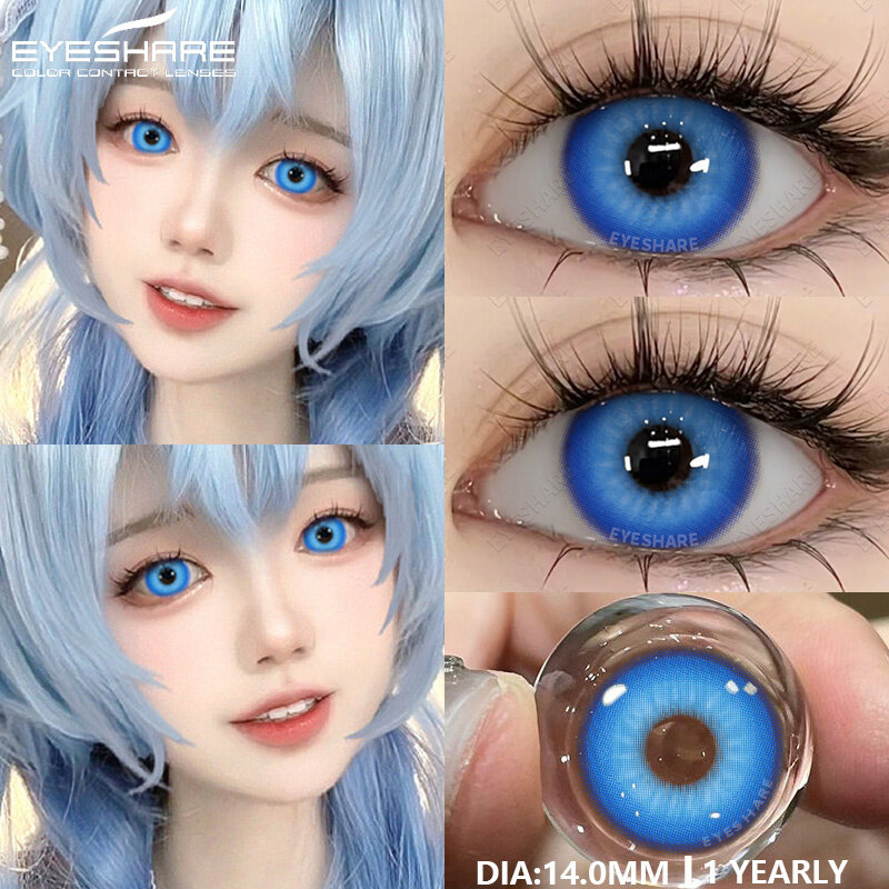 EYESHARE 1 Pair Fashion Pink Cosplay Anime Lenses Color Contact Lenses for Eyes Cosmetics Purple Lenses Yearly Eye Contact Lens