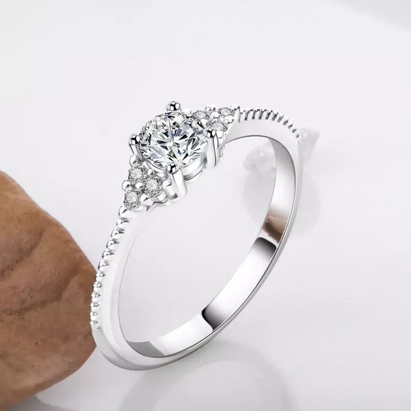 DIWENFU FL Diamond Ring for Women Classic Natural Mini Jewelry Gemstone Anillos De Engagement Invisible Setting Origin Rings