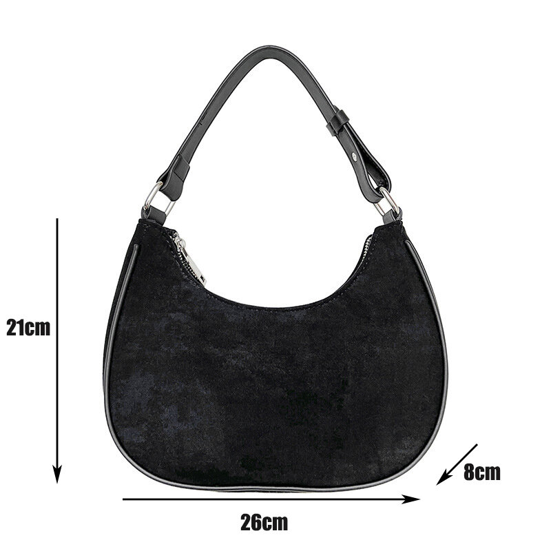 Nuova borsa ascellare Vintage in pelle scamosciata per le donne pendolarismo ascella Hobo borse da donna borsa a tracolla in pelle PU di grande capacità