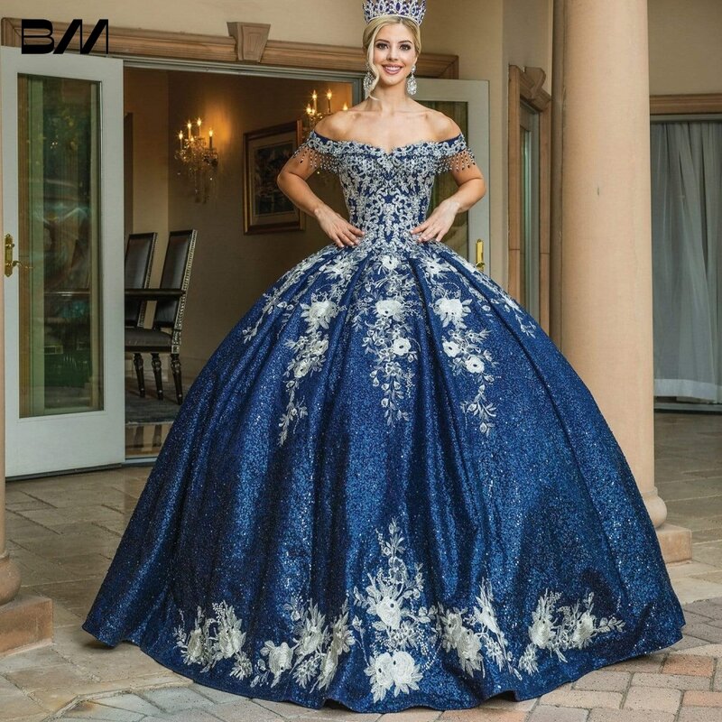 Koronkowe aplikacje sukienka na Quinceanera 2023 suknia balowa frędzle Vestidos De 15 Quinceañera sukienki koktajlowe Vestidos De Baile