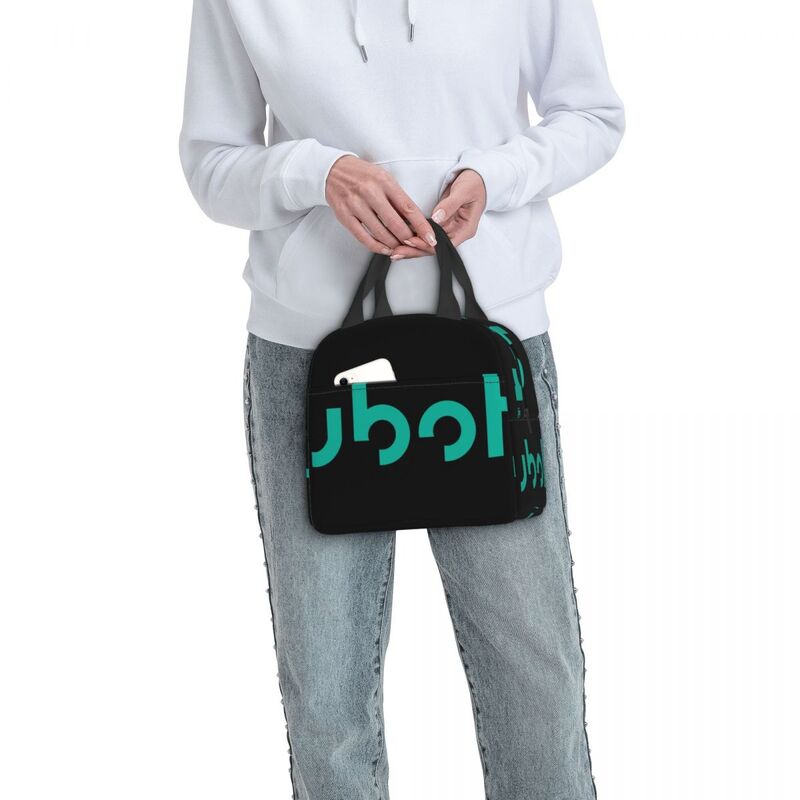Bolsa de almuerzo con logotipo de Kubota Verde menta, Bento aislante, papel de aluminio, bolsa de arroz, paquete de comida, bolso de hielo