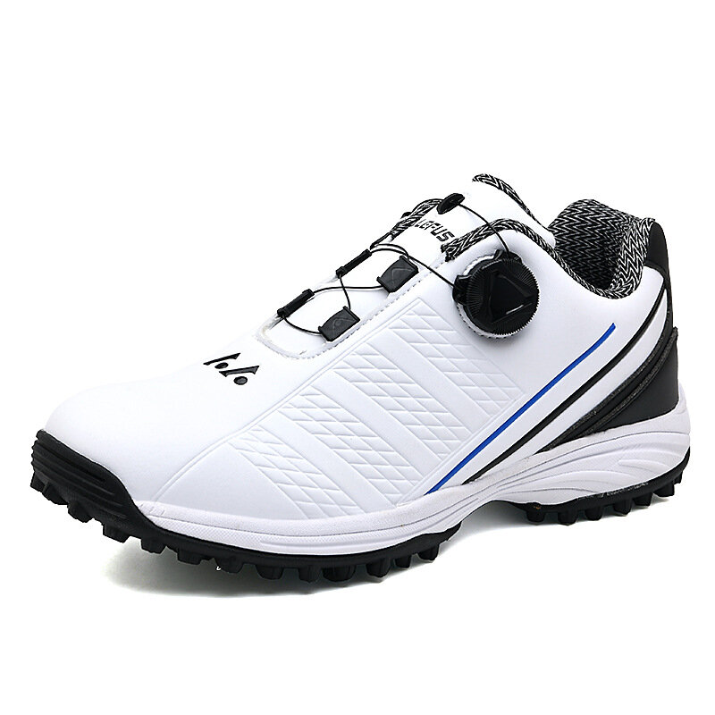 Sepatu Golf pria, sepatu olahraga kulit paku Anti selip untuk jalan pria 2023