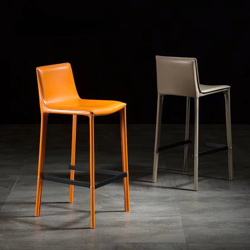 Sedie da Bar di Design di lusso sgabelli alti sedie da Bar con schienale minimalista per la casa Reception rilassante Cadeiras mobili per la casa WZ50BC