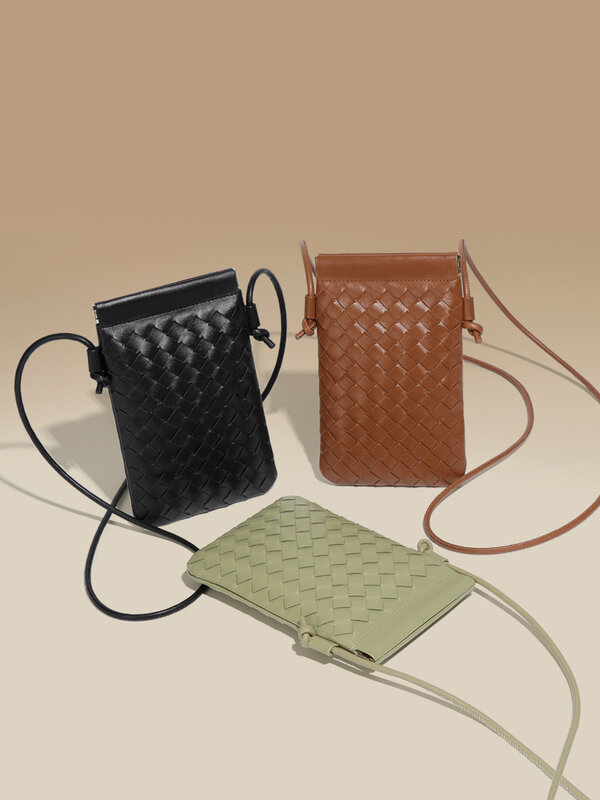 Mini sac initié de style rétro avec sac de téléphone tissé pour femmes, sac à bandoulière polyvalent pour 03/utilisation