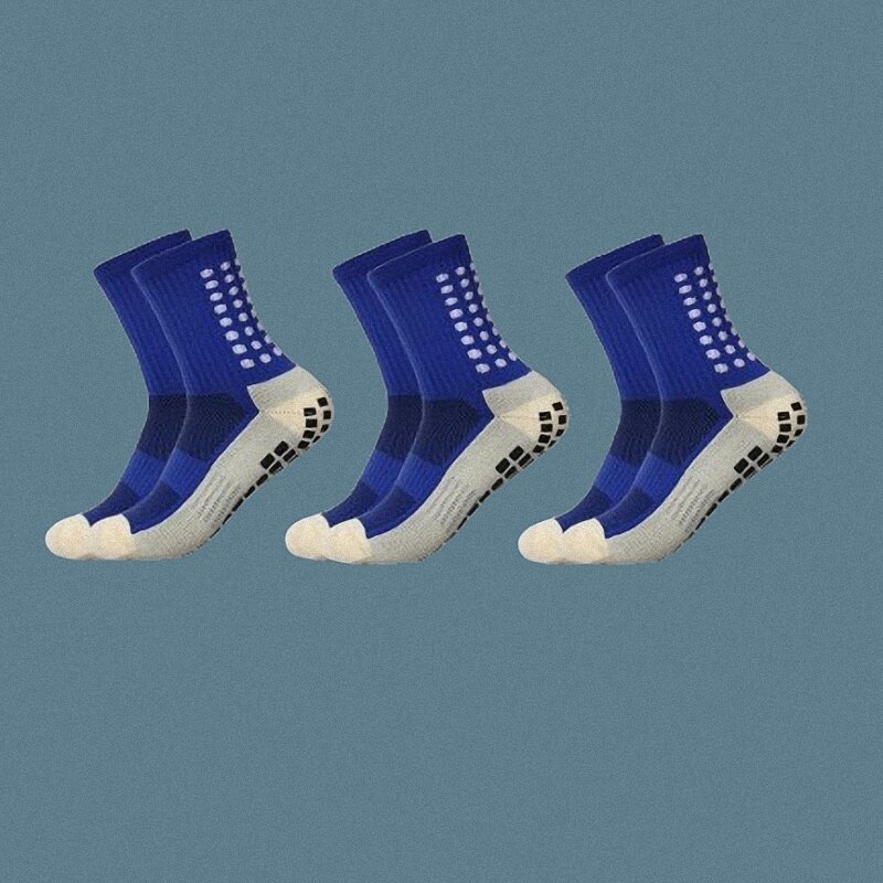 2024 nuove scorte 3 paia di calzini da calcio classici di media lunghezza calzini antiscivolo, calzini sportivi con fondo assorbente del sudore