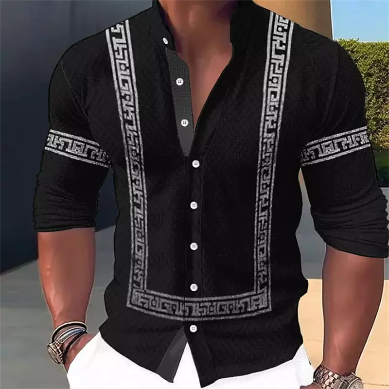 Мужская деловая рубашка, дизайнерская модная повседневная рубашка из мягкого и удобного материала, весна-осень 2023