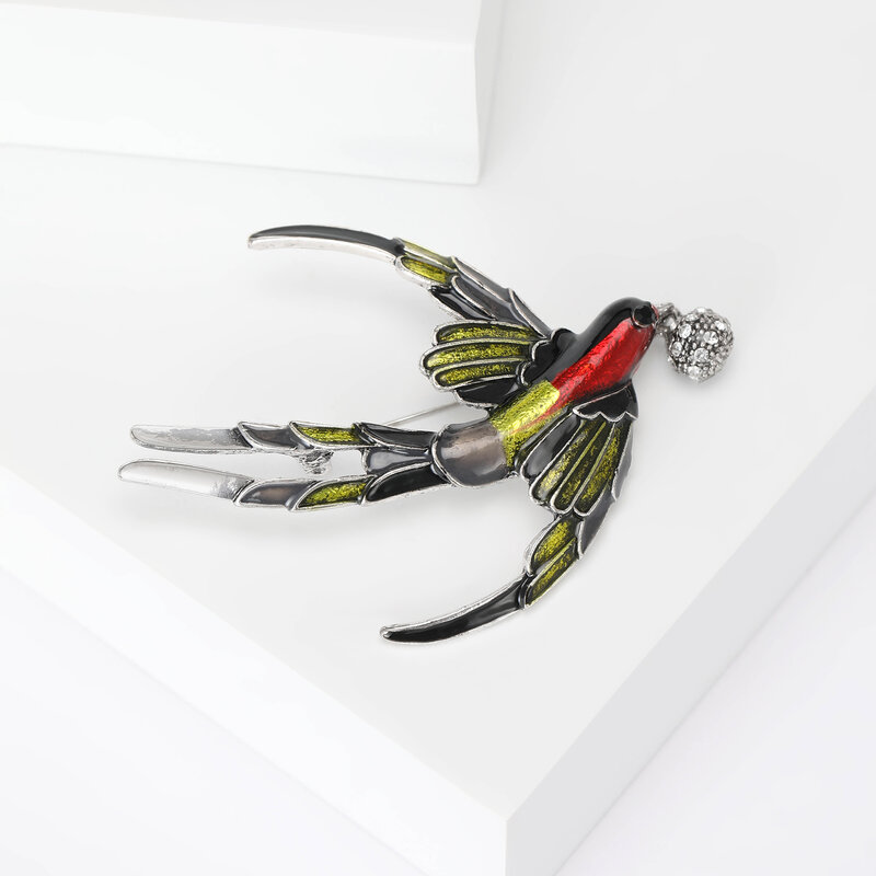 빈티지 에나멜 제비 브로치, 남녀 공용 새 동물 핀, 2 색 사용 가능, 캐주얼 파티 액세서리 선물