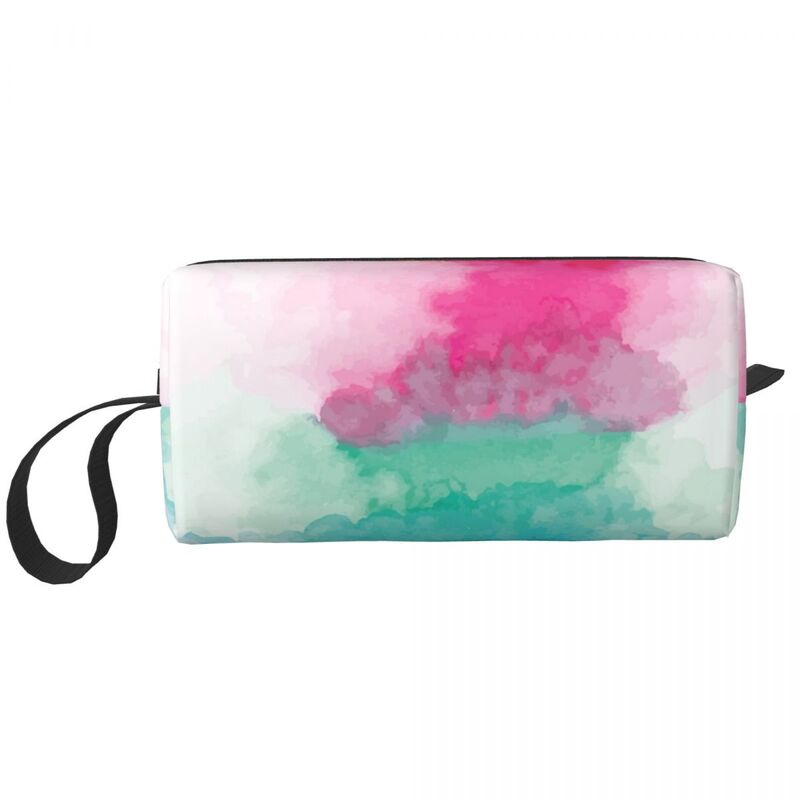 Bolsa de maquiagem Watercolor Rainbow Blend para mulheres Kit de armazenamento Dopp Organizador de cosméticos Saco de higiene pessoal Estojo de lápis de viagem beleza