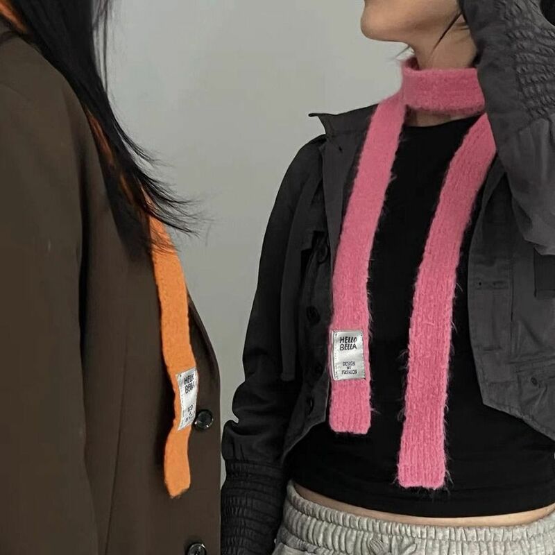 Y2k Korean Knitted Long Scarves Slim Neck Tie All-match Harajuku Neckerchief
