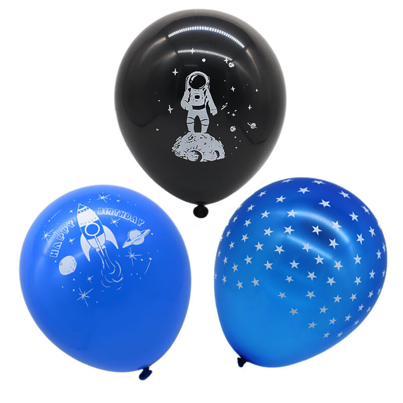 Fusée astronaute spatiale nuages blancs, ballons de décoration d'anniversaire, faveurs de fête prénatale, fournitures de décoration de fête de baptême pour enfants