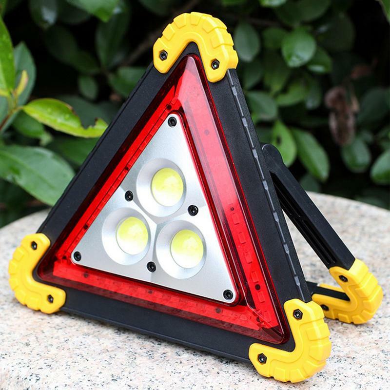 Triangular LED Sinal de Segurança, Carga Rápida, Dobrável, Impermeável, Brilhante, Eye-Catching, Refletores, Sinal
