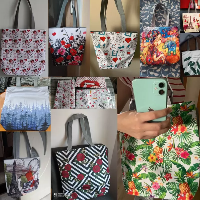 Bolso de hombro con estampado de estrellas de mar y mar para mujer, bolsa de playa que combina con todo, ecológico, a la moda, VL015