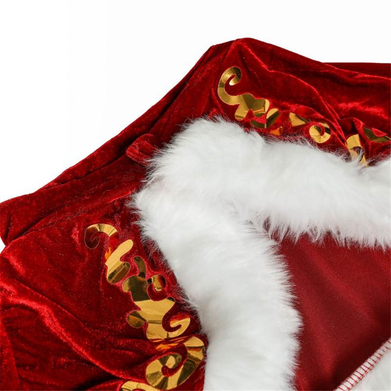 Adult Santa Costume Christmas Costumes Santa Claus Cosplay Party Suit for Boy Kids Children Cosplay Costume L