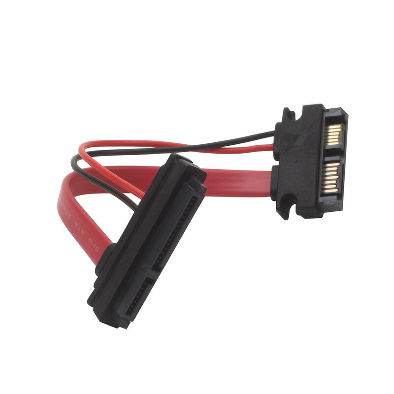 Lingable SATA 직렬 ATA 케이블 커넥터 변환기 어댑터, 7 + 15 수-슬림 라인 SATA 13 핀, 7 + 6 암, 22 핀, 15cm