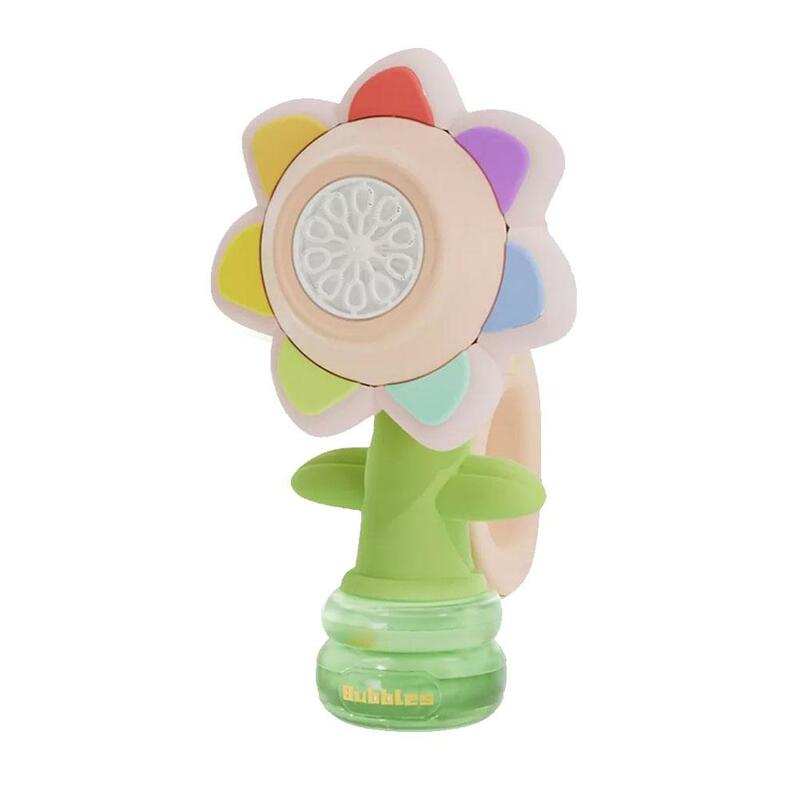 Sunflower Children's Summer Outdoor With Light Blowing Handheld Bubble Seven-color Bubbles Toys Toys Flower U2S8