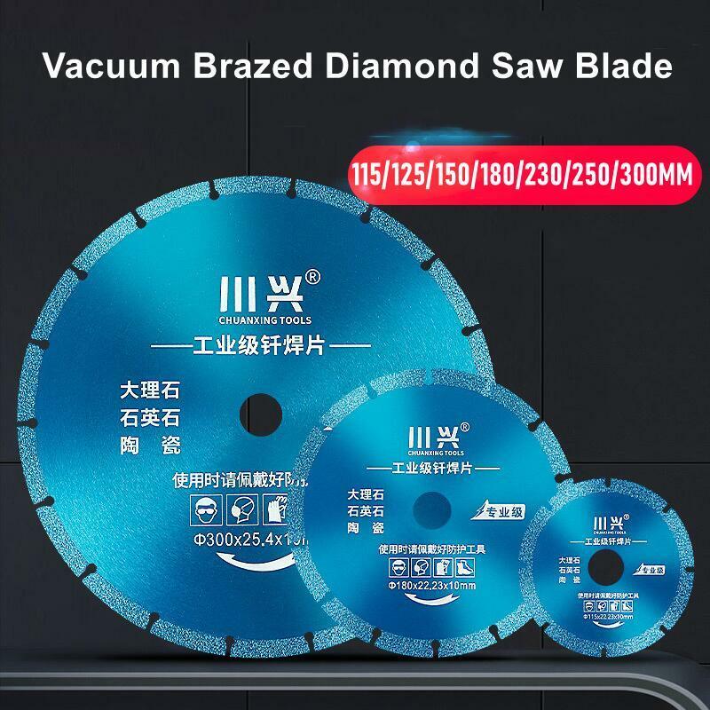 115/125/150/180/230/250/300mm Diamond Saw Blade Dry Wet Vacuum Brazed Cutting Disc for Rebar Sheet Metal Iron Stainless Steel