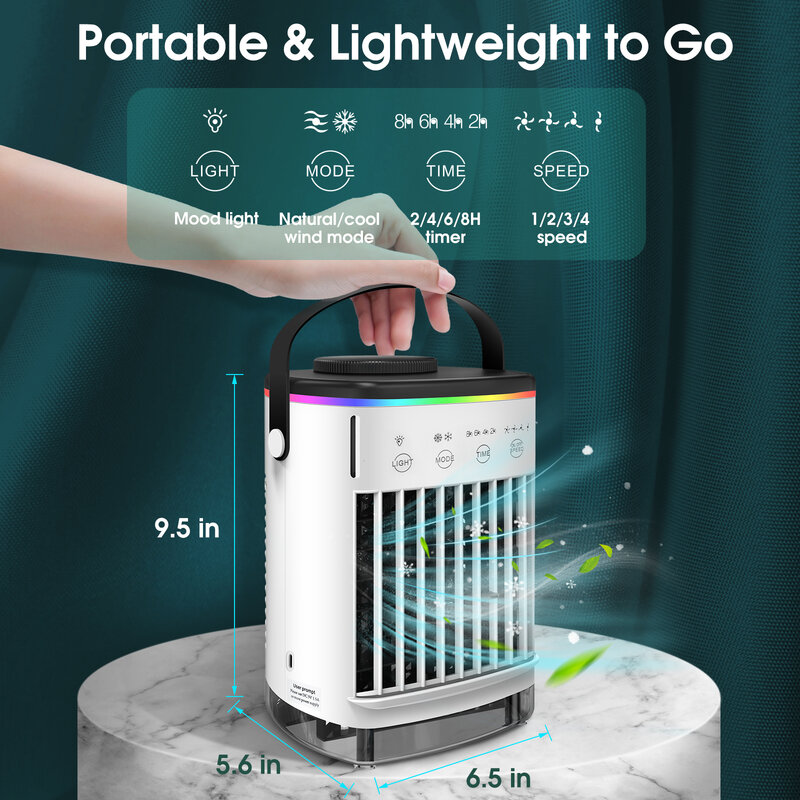 Desktop-Klimaanlage tragbarer Lüfter Dual-Spray Ultraschall zerstäubung 3-Gang-Stumm luftkühler Nachtlicht elektrischer Lüfter für zu Hause