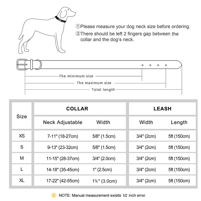 Collar de cuero personalizado para perros pequeños, medianos y grandes con placa de identificación grabada gratis
